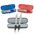 Ballpoint Pen & Pencil Set w/ Hinged Plastic Box